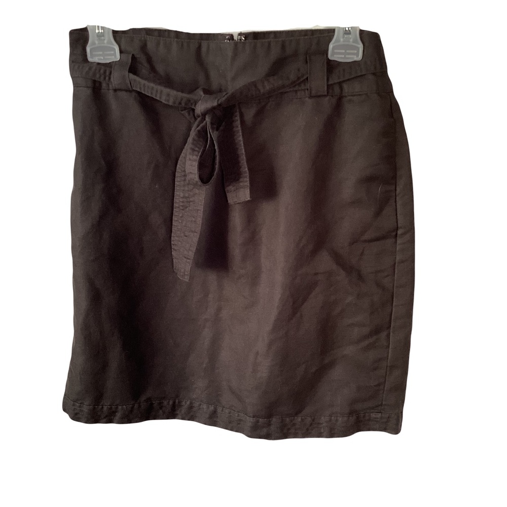 Banana Republic brown belted linen blend skirt - 2